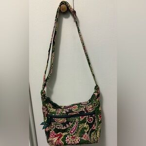 Vera Bradley Paisley Crossbody Bag in Green and Pink